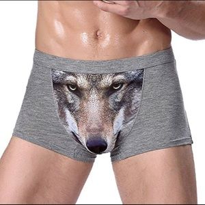 3D Wolf Pouch Boxer Short. Fits like medium